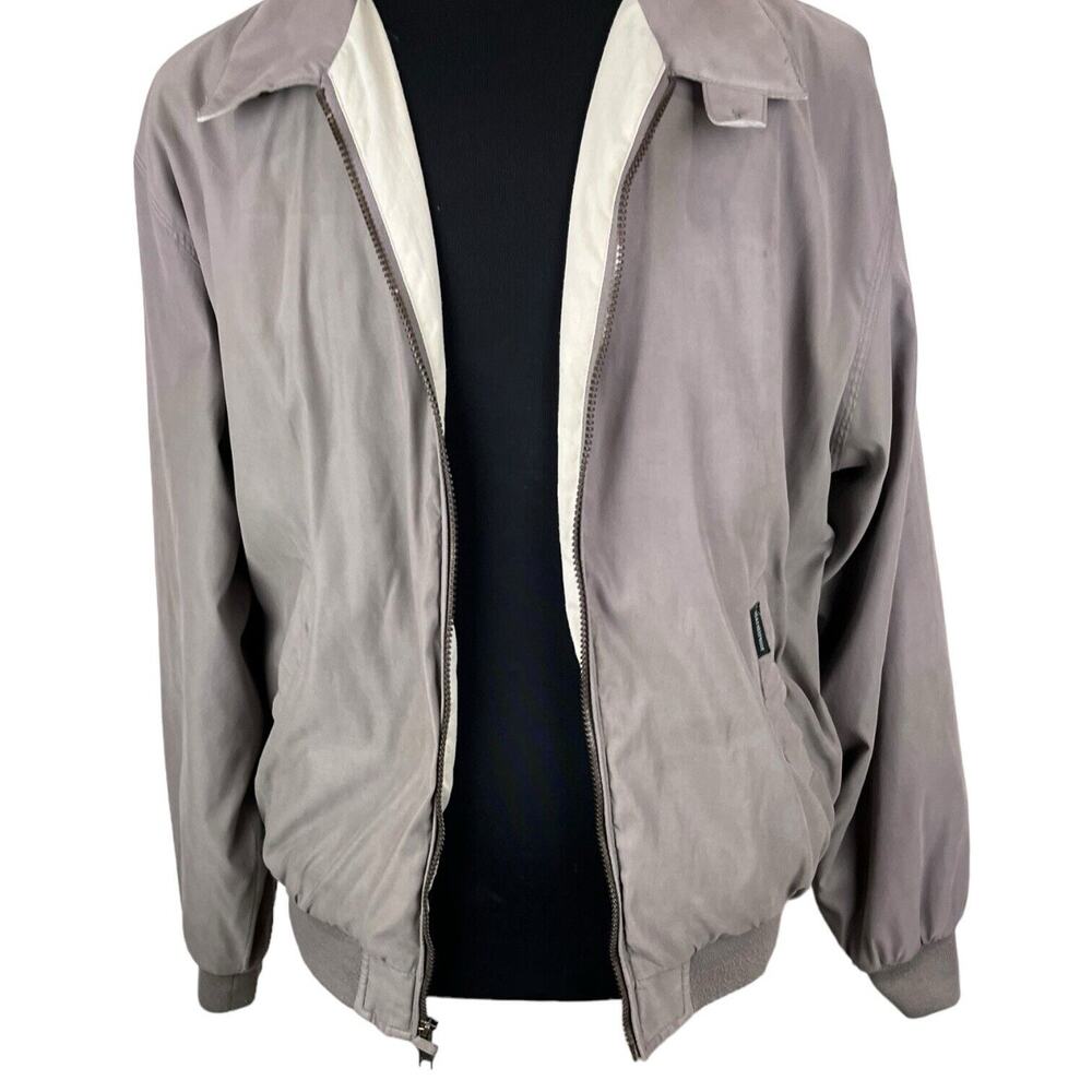 Weatherproof Mens Lg Lined Jacket Full Zip Taupe Y2K Grandpa 90's READ